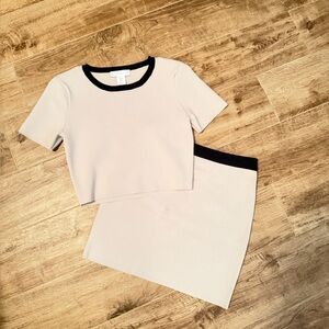 NWOT House of Harlow 1960 Cream and Black Skirt Set